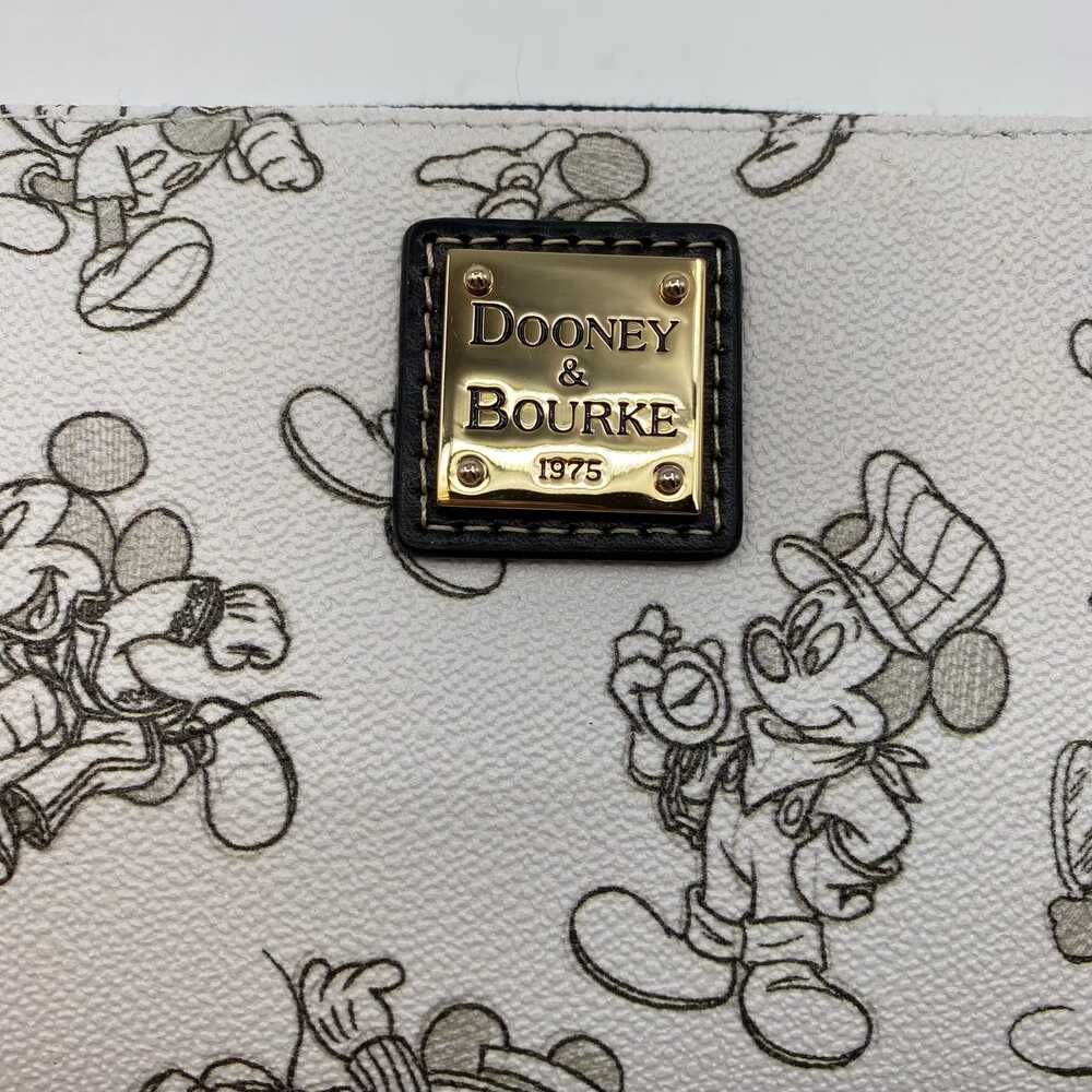 Dooney & Bourke White Black Disney Mickey Mouse Sketches Zip-Around Wallet - Picture 3 of 6
